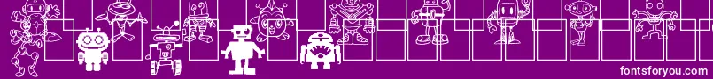 fuente Bots n Droids – Fuentes Blancas Sobre Fondo Morado