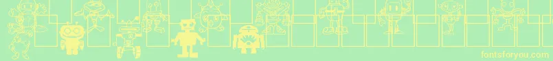 Bots n Droids Font – Yellow Fonts on Green Background