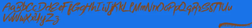 Police Bottomless Script – polices brunes sur fond bleu