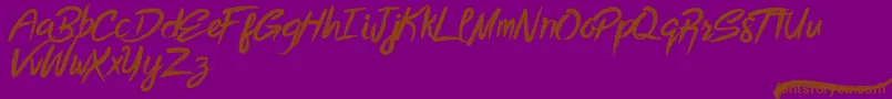 Шрифт Bottomless Script – коричневые шрифты на фиолетовом фоне