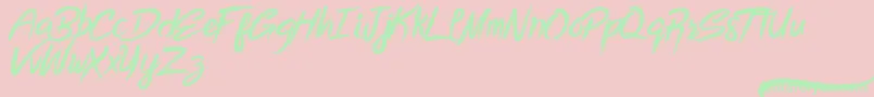 Bottomless Script Font – Green Fonts on Pink Background