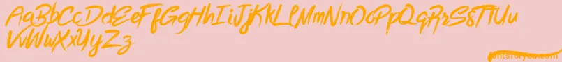 Bottomless Script Font – Orange Fonts on Pink Background