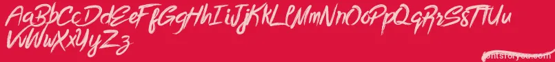 Fonte Bottomless Script – fontes rosa em um fundo vermelho