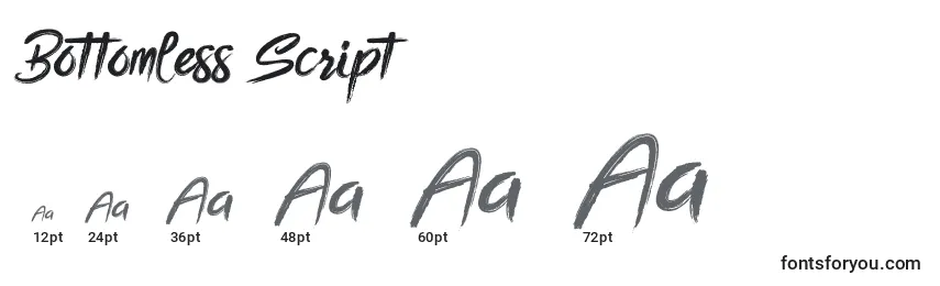 Bottomless Script Font Sizes
