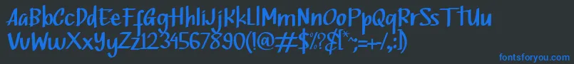 Bottsen Zatte Font – Blue Fonts on Black Background