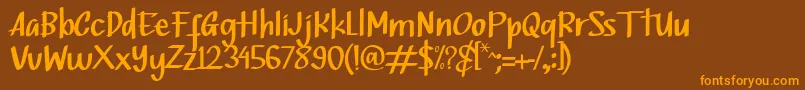 Bottsen Zatte Font – Orange Fonts on Brown Background