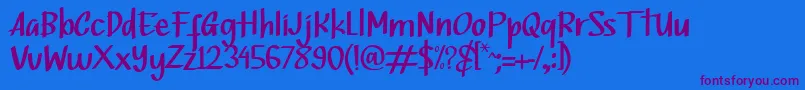 Bottsen Zatte Font – Purple Fonts on Blue Background
