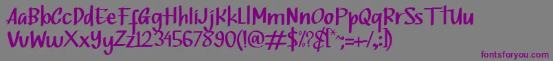 Bottsen Zatte-Schriftart – Violette Schriften auf grauem Hintergrund