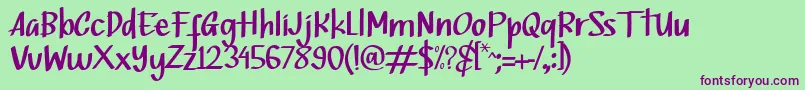 Bottsen Zatte Font – Purple Fonts on Green Background