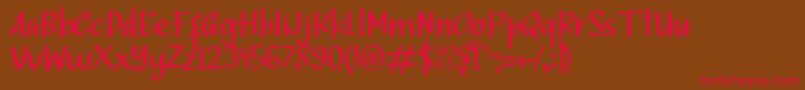 Bottsen Zatte Font – Red Fonts on Brown Background