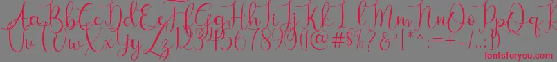 Bougainvillea Font – Red Fonts on Gray Background