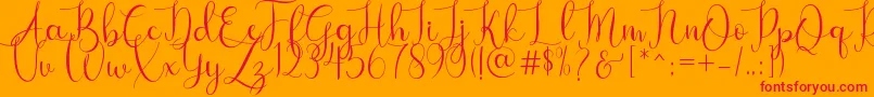 Bougainvillea Font – Red Fonts on Orange Background