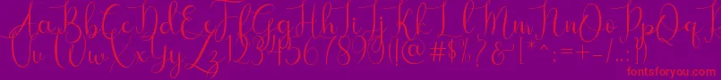 Bougainvillea Font – Red Fonts on Purple Background