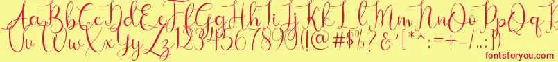 Bougainvillea Font – Red Fonts on Yellow Background