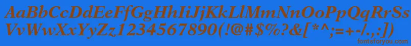 NewasterltstdBoldit Font – Brown Fonts on Blue Background