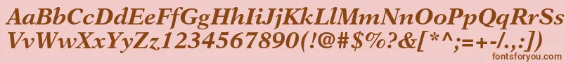 NewasterltstdBoldit Font – Brown Fonts on Pink Background