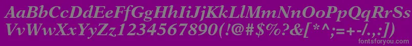 Weitere Informationen zur NewasterltstdBoldit-Schriftart NewasterltstdBoldit-Schriftart – Graue Schriften auf violettem Hintergrund