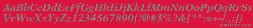 NewasterltstdBoldit Font – Gray Fonts on Red Background