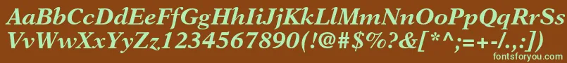 NewasterltstdBoldit Font – Green Fonts on Brown Background