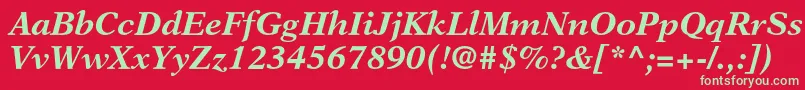 NewasterltstdBoldit Font – Green Fonts on Red Background