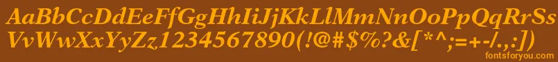 NewasterltstdBoldit Font – Orange Fonts on Brown Background