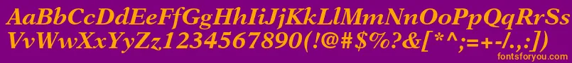 NewasterltstdBoldit Font – Orange Fonts on Purple Background