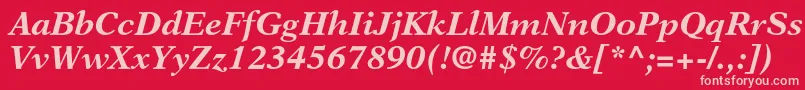 Шрифт NewasterltstdBoldit – розовые шрифты на красном фоне