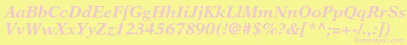 NewasterltstdBoldit Font – Pink Fonts on Yellow Background