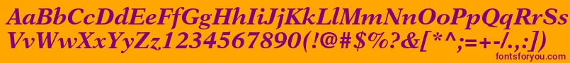 NewasterltstdBoldit Font – Purple Fonts on Orange Background