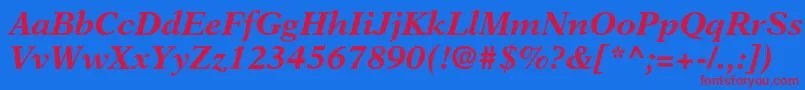 NewasterltstdBoldit Font – Red Fonts on Blue Background