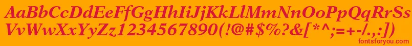 NewasterltstdBoldit Font – Red Fonts on Orange Background