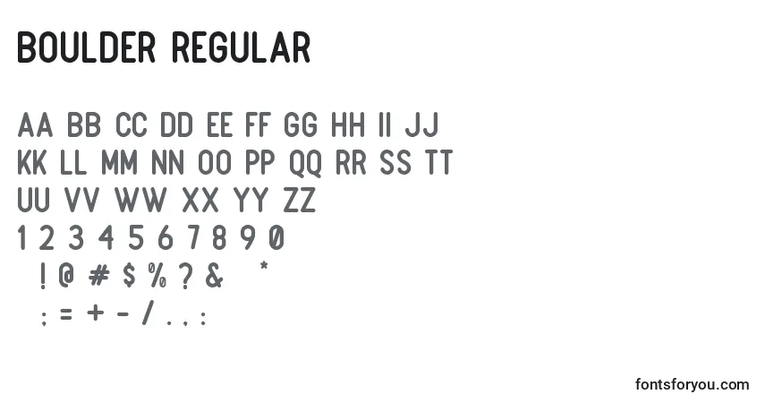 A fonte Boulder Regular – alfabeto, números, caracteres especiais
