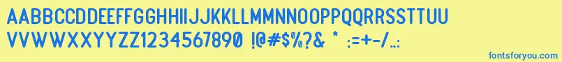 Boulder Regular Font – Blue Fonts on Yellow Background