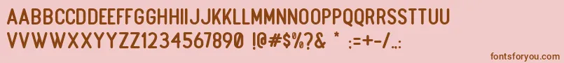 Boulder Regular-fontti – ruskeat fontit vaaleanpunaisella taustalla