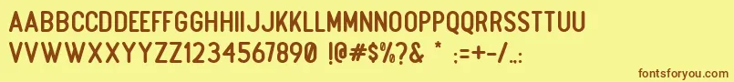 Boulder Regular Font – Brown Fonts on Yellow Background