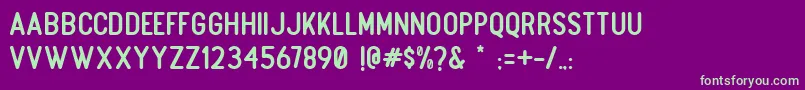 Boulder Regular Font – Green Fonts on Purple Background