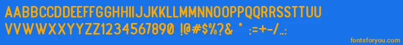 Boulder Regular Font – Orange Fonts on Blue Background