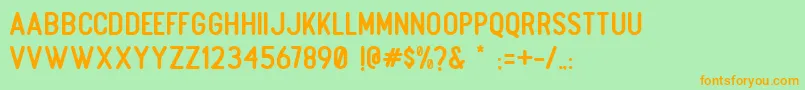 Boulder Regular Font – Orange Fonts on Green Background