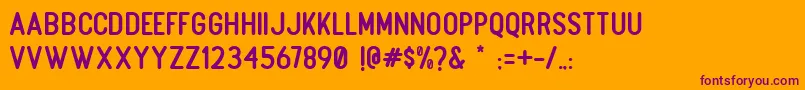 fuente Boulder Regular – Fuentes Moradas Sobre Fondo Naranja