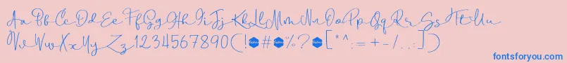 Boulevard Script DEMO Font – Blue Fonts on Pink Background