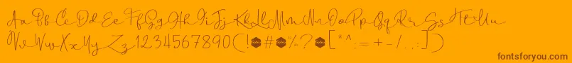 Boulevard Script DEMO-Schriftart – Braune Schriften auf orangefarbenem Hintergrund