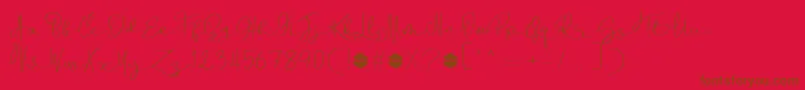 Boulevard Script DEMO Font – Brown Fonts on Red Background