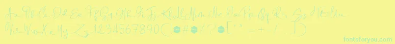 Boulevard Script DEMO-fontti – vihreät fontit keltaisella taustalla
