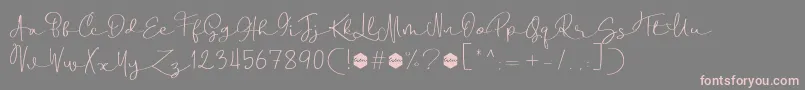 Boulevard Script DEMO Font – Pink Fonts on Gray Background