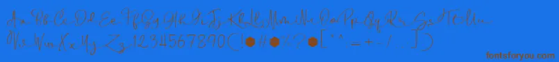 fuente Boulevard Script DEMO – Fuentes Marrones Sobre Fondo Azul