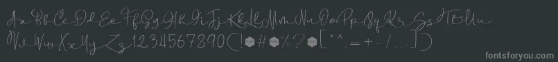 Шрифт Boulevard Script DEMO – серые шрифты на чёрном фоне