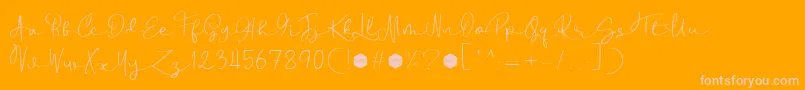 Fonte Boulevard Script DEMO – fontes rosa em um fundo laranja