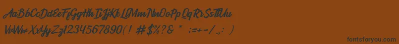 Police BOULEVARD SCRIPT – polices noires sur fond brun