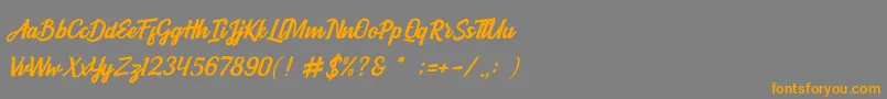 Fonte BOULEVARD SCRIPT – fontes laranjas em um fundo cinza