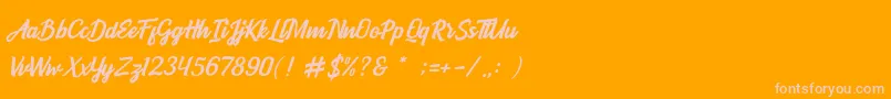 fuente BOULEVARD SCRIPT – Fuentes Rosadas Sobre Fondo Naranja
